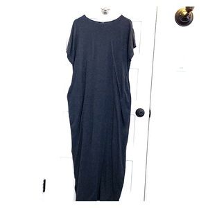 Long heather grey dolman dress with pockets. XS